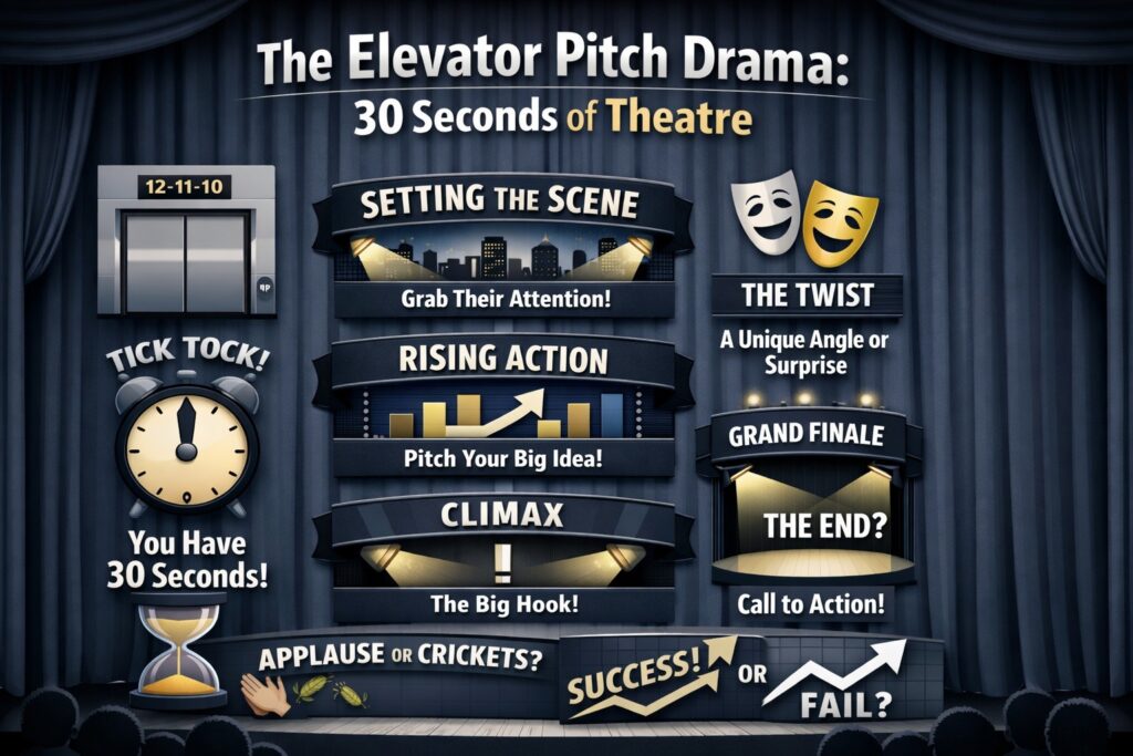 the elevator pitch drama 30 seconds of theater